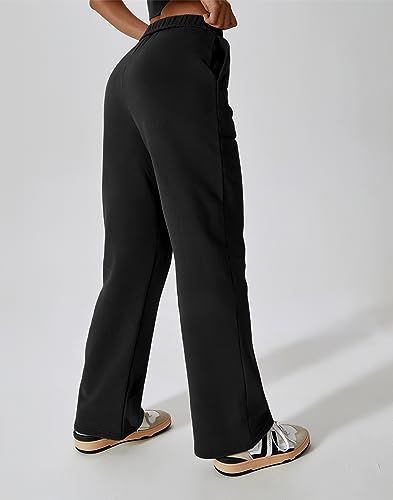 Women's Wide Leg Fleece-Lined Joggers with Pockets