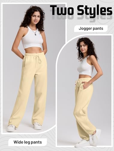 Women's Fleece Lined Cinch Bottom Lounge Pants with Pockets