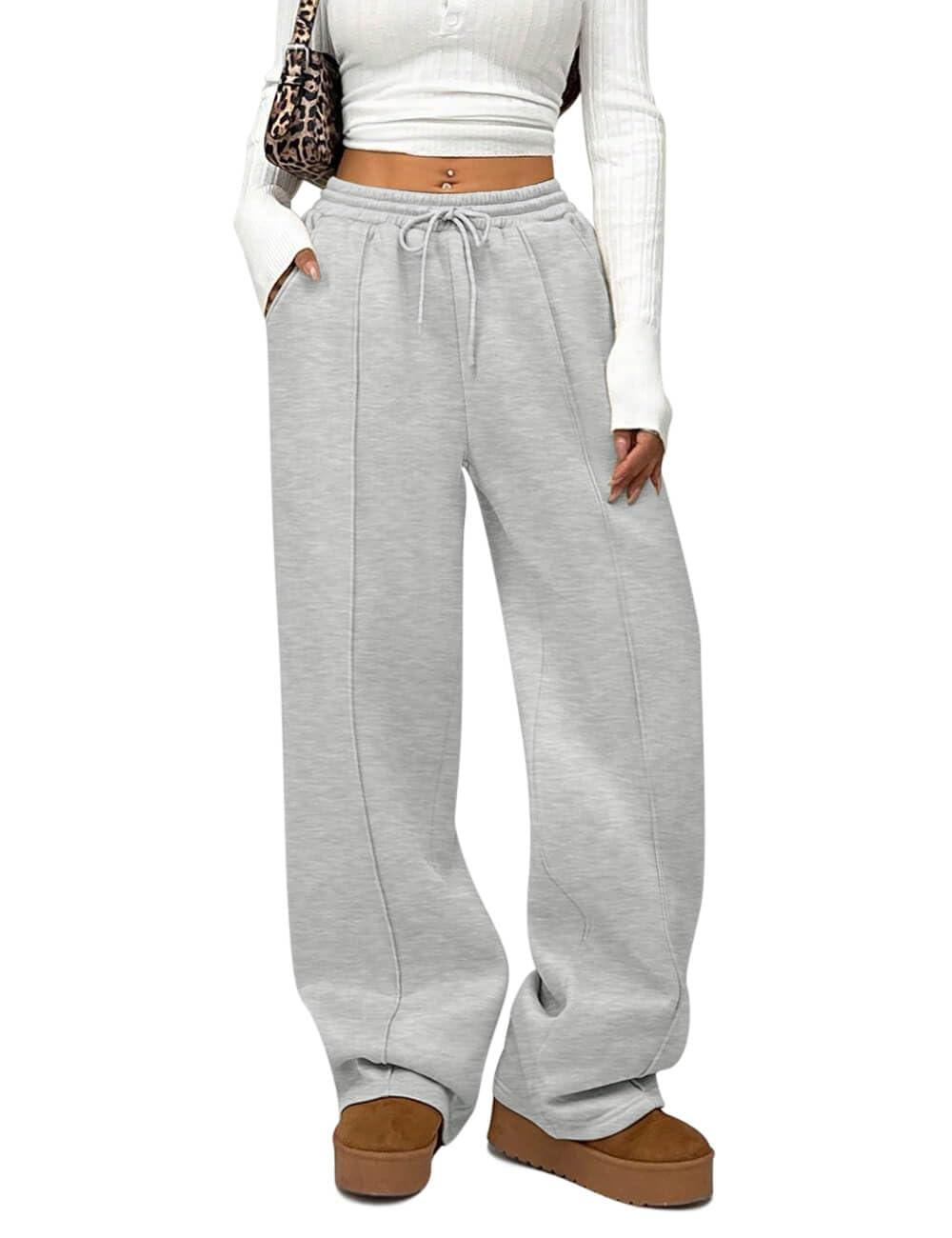 Soft Fleece Wide Leg Sweatpants for Women