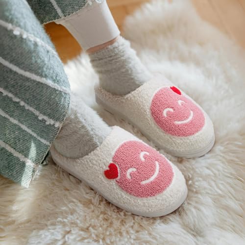 Cozy Smiley Face Slippers for Women and Men