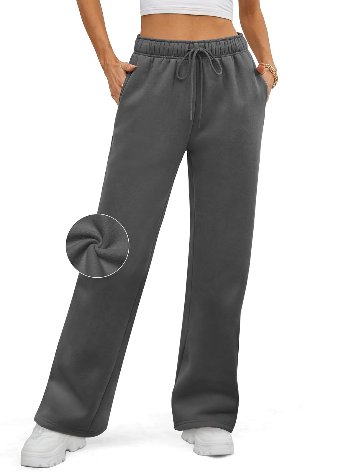 Plus Size Fleece-Lined Sweatpants for Women