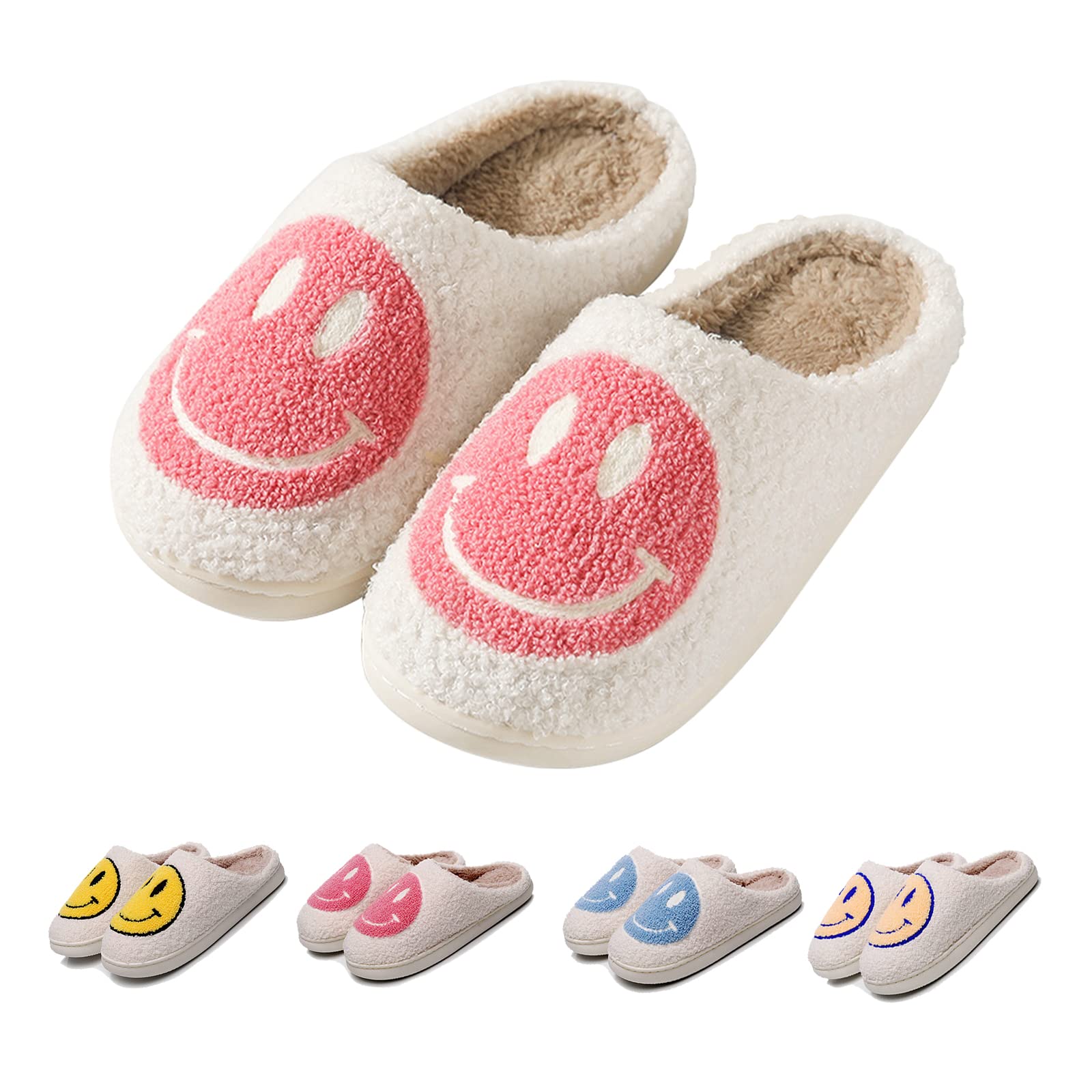 Soft & Fluffy Smile Face Slippers for Women