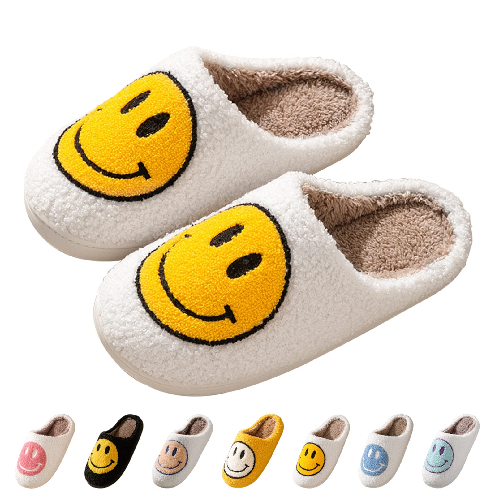 Happy Face Slippers for Women: Comfortable & Cozy Wear Indoors and Outdoors