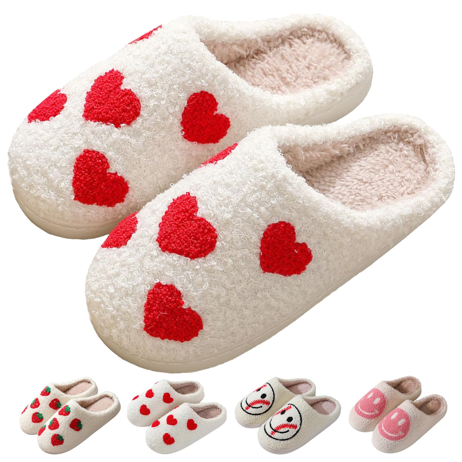 Women's Comfortable Heart & Smiley Slippers - Ideal Valentine's Gift