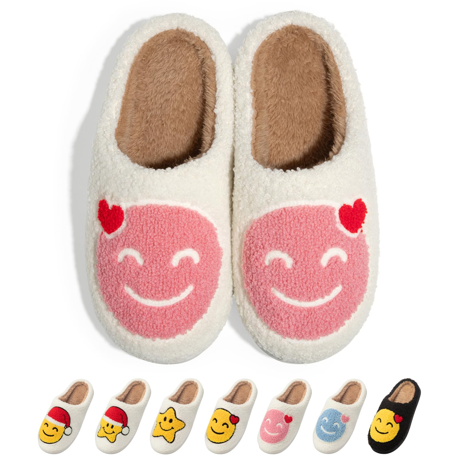 Cozy Smiley Face Slippers for Women and Men